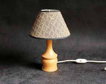Vintage Kiefer Tischlampe: Skandinavische Holz Nachttisch Licht