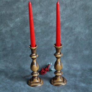 Wooden Candle holders,Turned Candlestick,Wooden Candle holder Candlestick set of 2,Candlesticks Rustic Candle Holder,Wedding Decorations