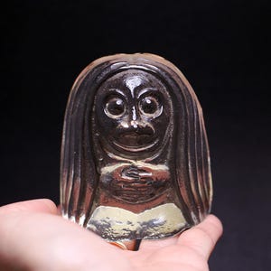 Bergdala Glasbruk Troll Peter Johanssen Design Sweden Scandinavian,Bergdala Sweden Crystal Glass Troll,Paper weight Sun Catcher Figurine.