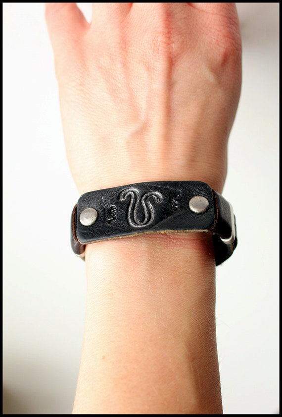 Zodiac Symbol Leather Bracelet,Leather Zodiac bra… - image 2