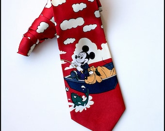 Corbata de hombre, Corbata de Mickey mouse, Corbata de dibujos animados de Mickey mouse, Corbata de dibujos animados de Disneyland, Accesorios para hombres.