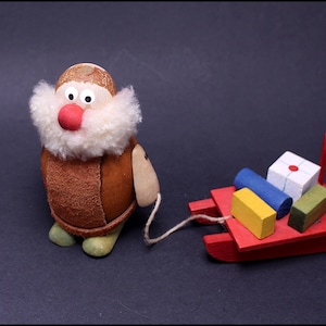 Vintage BUTTICKI Ljungstroms Weihnachtself: Handgemachtes hölzernes Volkskunst Spielzeug