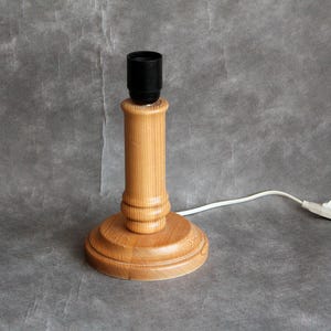 Wood lamp base wood lighting table lamp,Scandinavian wooden table lamp rustic cottage handmade wooden,Vintage hand turned wooden lamp base