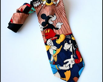 Cravatta da uomo, cravatta di Topolino, cravatta di Topolino, cravatta di Disneyland, accessori da uomo.