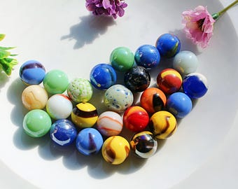 ARSUK 40 Billes En Verre Œil De Chat 15mm – Jeu Classique Pour Enfants, Intérieur/Extérieur, Décoration Et Collection – Cadeau Rétro
