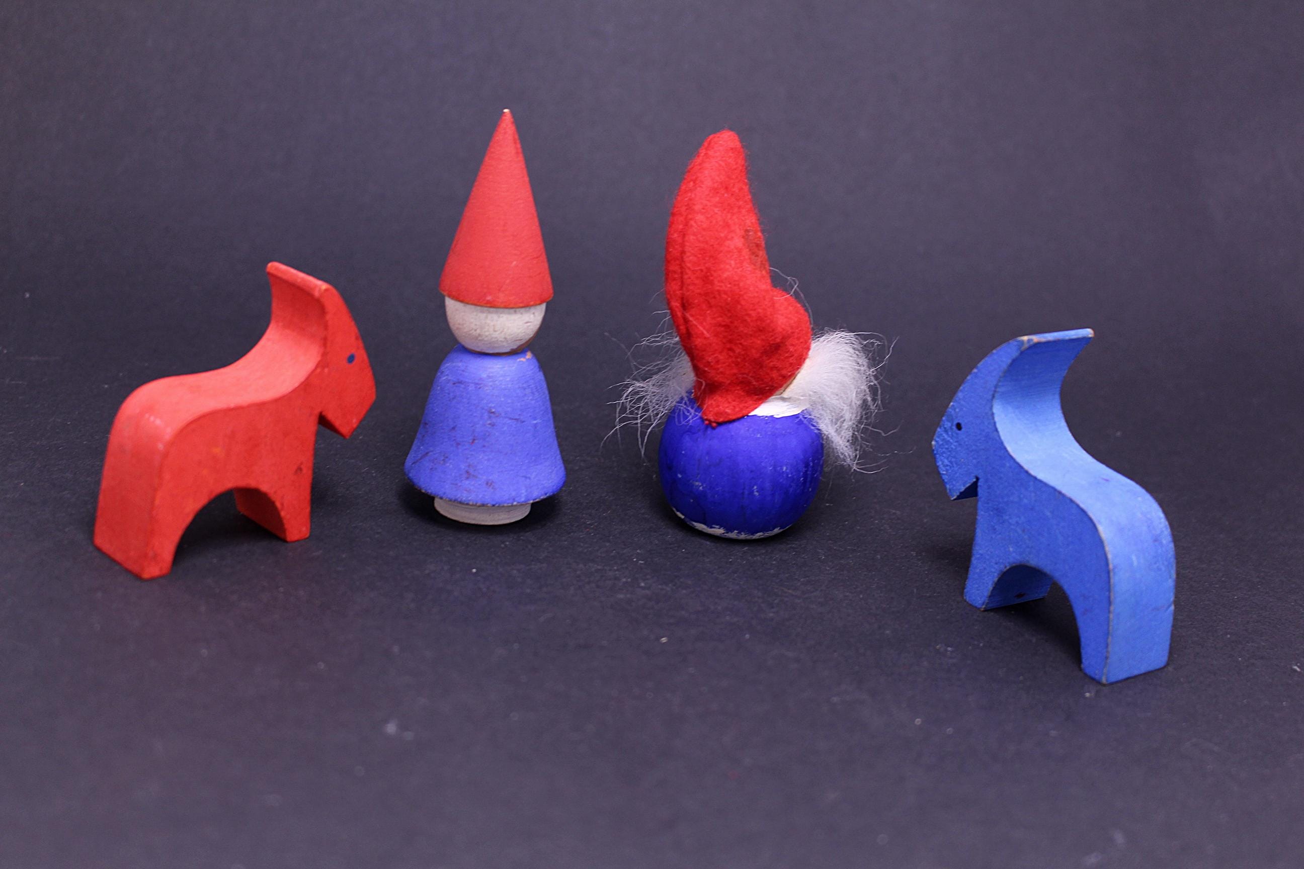 Vintage Swedish Christmas Tomte Gnome & Dala Goat Figures - Etsy