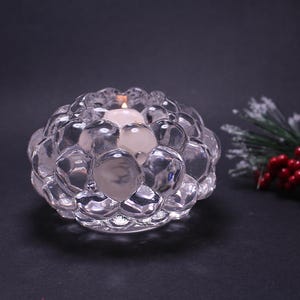 Vintage Orrefors Crystal Hallon Raspberry Votive Candle Holder Ann Nilsson Sweden NIB ,Glass candle holder,interior decoration,candleholder