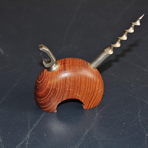 Vintage Teak Wine Bottle Corkscrew,Bottle Opener,Housewarming,Antique Cork Screw ,Vintage Wooden Tools Bar Décor Rustic Kitchen Décor