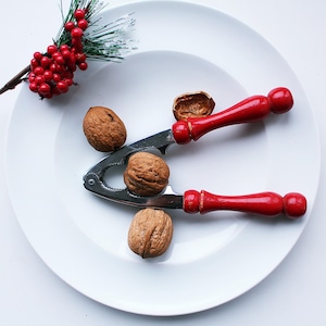 Vintage Wooden Nutcracker,Vintage Nut Cracker,Vintage nut crackers,Scandinavian Folk Art Wood nutcracker handmade utensil kitchen tool
