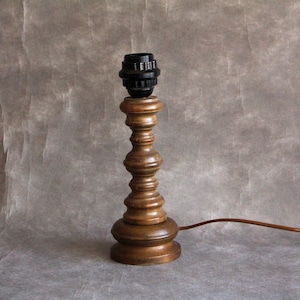 Wood lamp base wood lighting table lamp,Scandinavian wooden table lamp rustic cottage handmade wooden,Vintage hand turned wooden lamp base