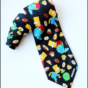 Matt Groening  Necktie Black  SIMPSONS cartoon  Necktie,SIMPSONS silk ties,cartoon nectie,Men&#39;s Accessories.