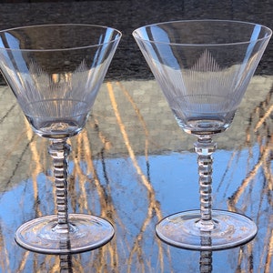 Pair of Tall Crystal Champagne or Cocktail Coupes
