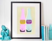 NuGrape Bottle - Pop Art Print, Pop Art Poster, Vintage Poster, Warhol Style Print, Warhol Poster, pop art, kitchen art, wall art, bathroom
