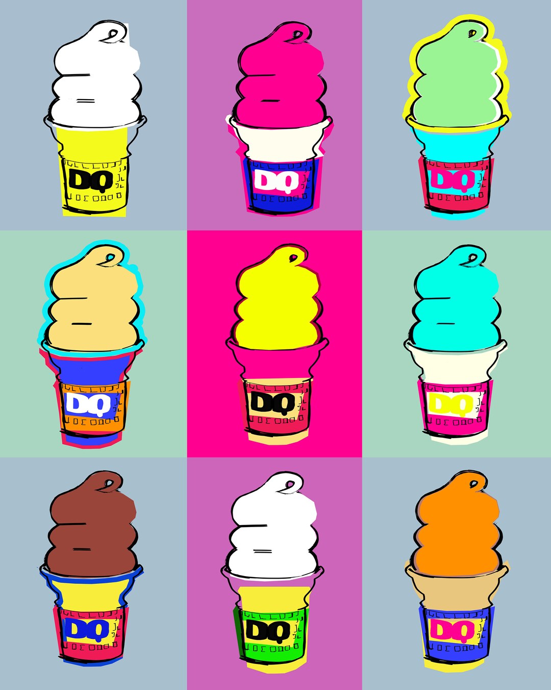 Dairy Queen Print DQ Warhol texas Art Print Icon Texas Gift Etsy