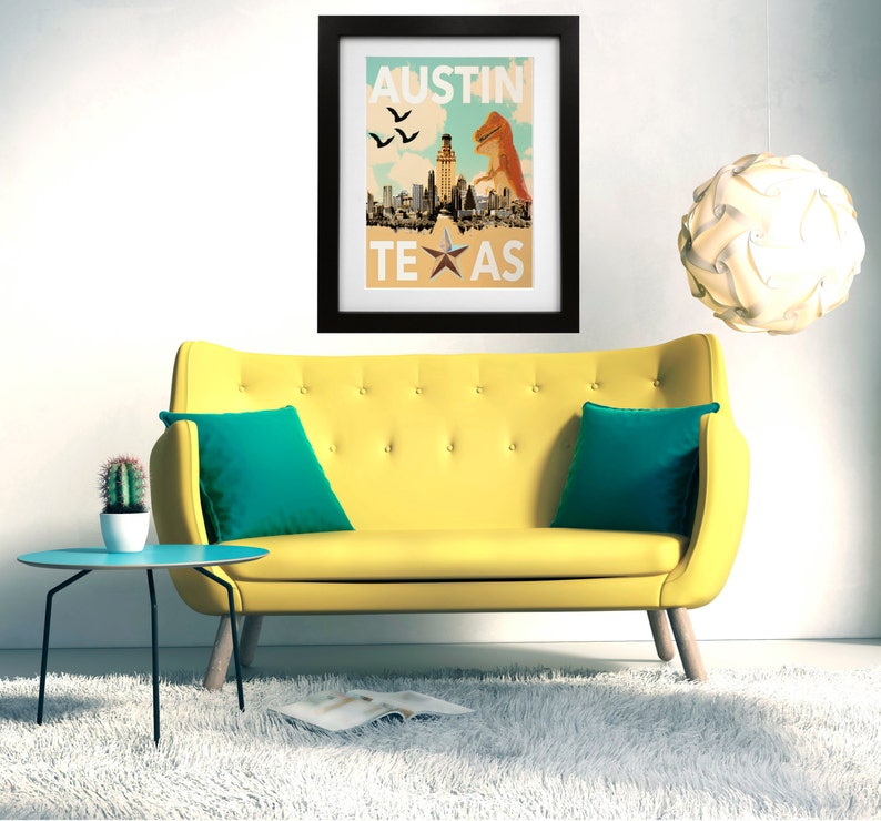 AUSTIN TEXAS Texas Art Austin art Texas Shaped South Etsy