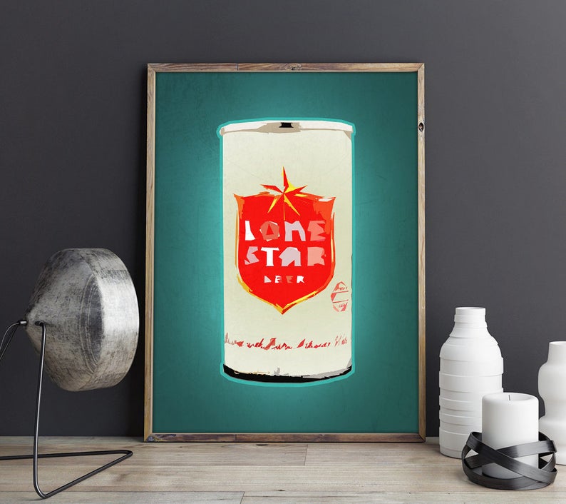 Lone Star Beer Texas Gifts Texas Decor Beer Lover Dad Etsy