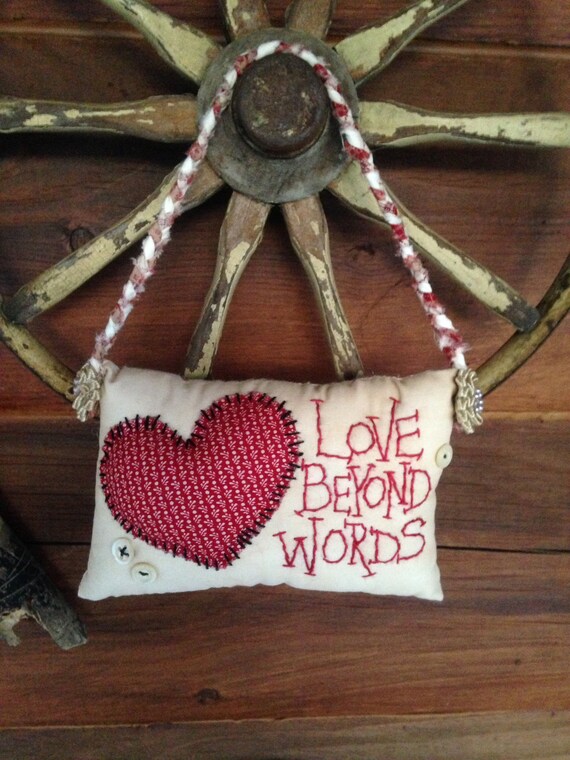 Primitive Valentine Pillowhandmade Heart Pillowvintage Etsy
