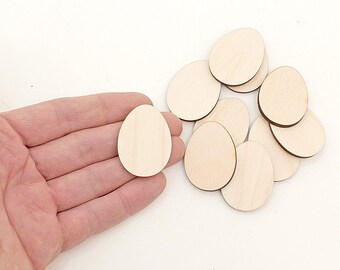 Wood Blanks 10x Wooden Easter Egg Wooden craft supplies Wood Egg wooden cutouts MG000889 1 Shapes