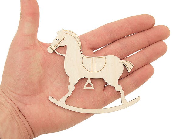 Wooden Rocking Horse 10cm Shape Cutout Wood Decoration Gift Etsy