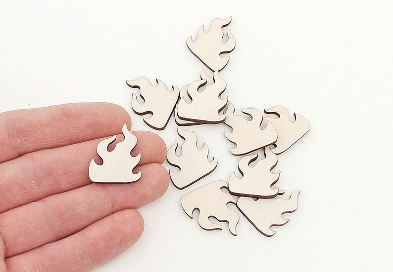 10x Wooden Flame Fire Cutouts 1 Shapes Blanks Etsy
