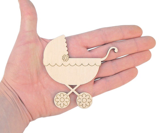 Wooden Pram Craft Project Ornament