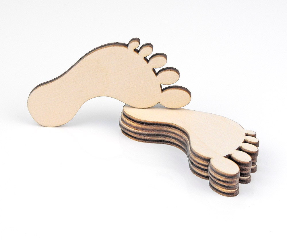 Set of 5pcs. 275 Wooden Feet Shape Ornaments Craft Etsy