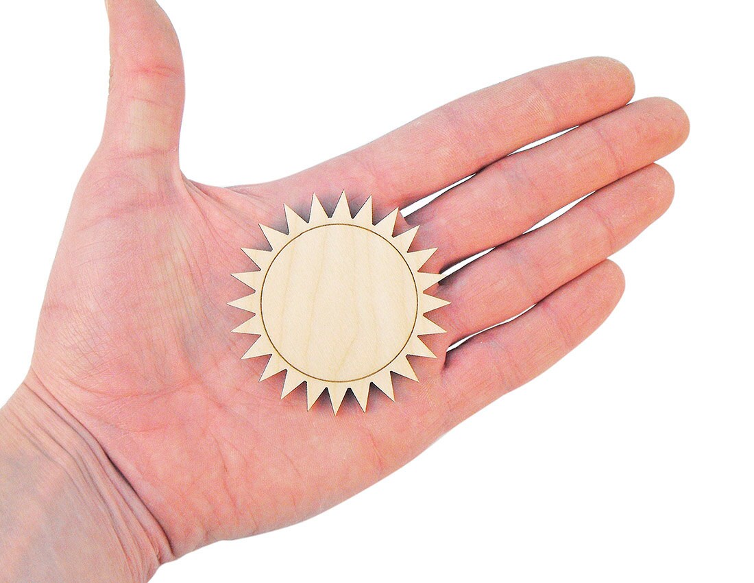 Wooden Sun 6cm Shape Ornaments Craft Decoration Gift Etsy