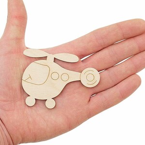 12cm Wooden Helicopter Shape Ornament Art Projects Craft Decoration Gift Decoupage MG000515