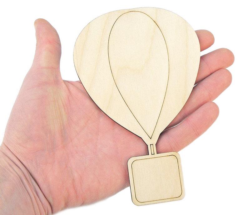 Shape Cut Art Projects Craft Decoration Gift Decoupage Ornament MG000116 Big Wooden Air Balloon 15cm