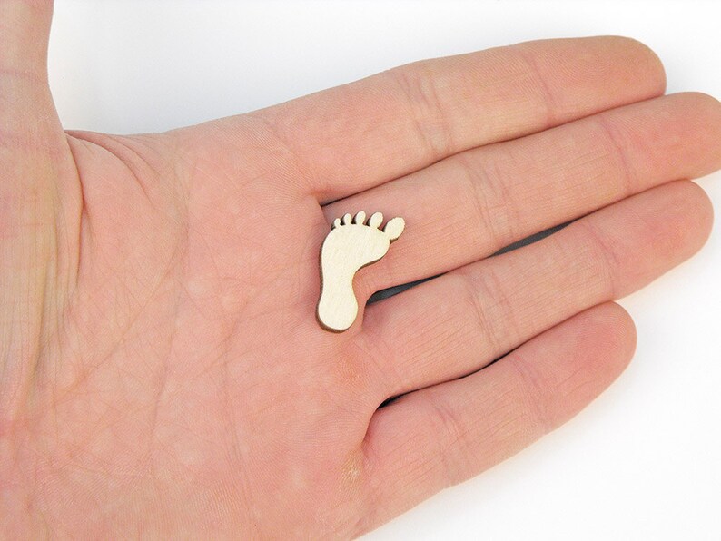 Set of 10pcs. 1 Mini Wooden Feet Shape Ornaments Craft Etsy