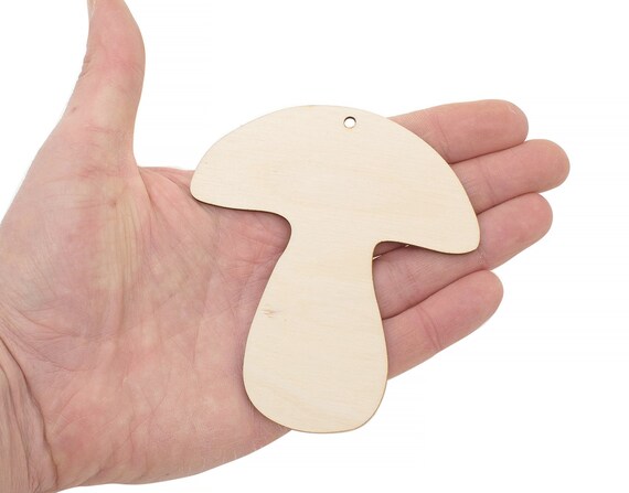 wooden cutouts MG000810 Wood Blanks Wooden craft supplies 10x Wooden Mini Mushroom Shapes 1