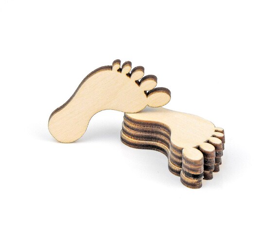 Set of 10pcs. 1 Mini Wooden Feet Shape Ornaments Craft Etsy