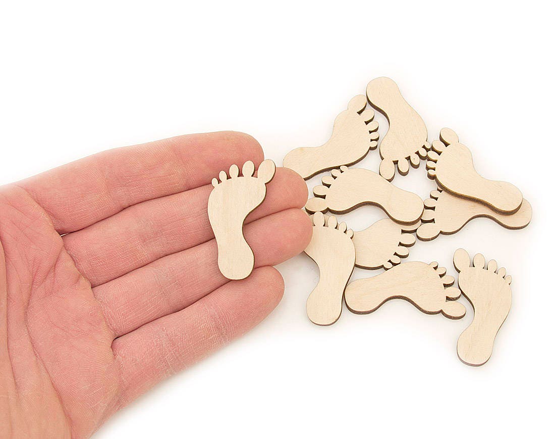 10pcs. Wooden Feet 4cm Shape Wood Foot Ornaments Craft Etsy