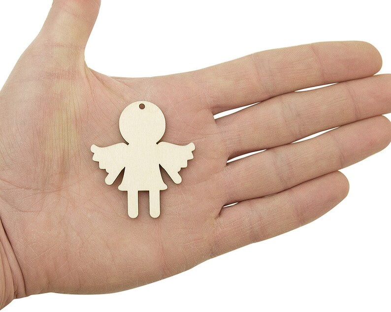 5cm Wooden Angel Shapes Decoupage Ornament Craft Supply MG000717 Wedding Gift Tags 5pcs Tree ornament Christmas Decoration