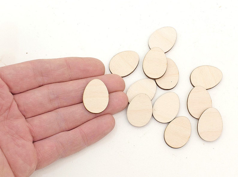Wood Blanks 10x Wooden Easter Egg Wooden craft supplies Wood Egg wooden cutouts MG000889 1 Shapes