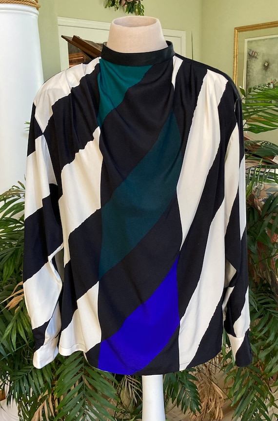 Genny Striking Color Block Blouse