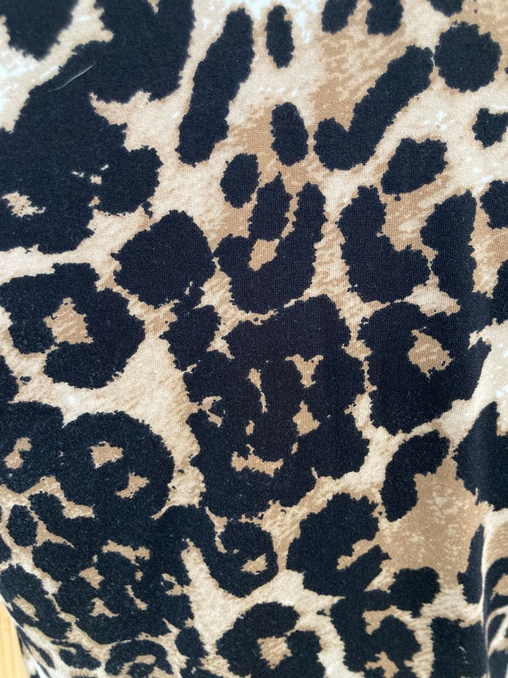 1990s Cropped Mock Turtleneck Cheetah Print Top - image 4