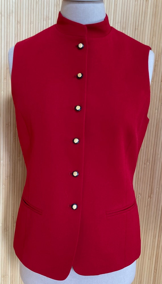1980s Jones New York Tailored Red Vest