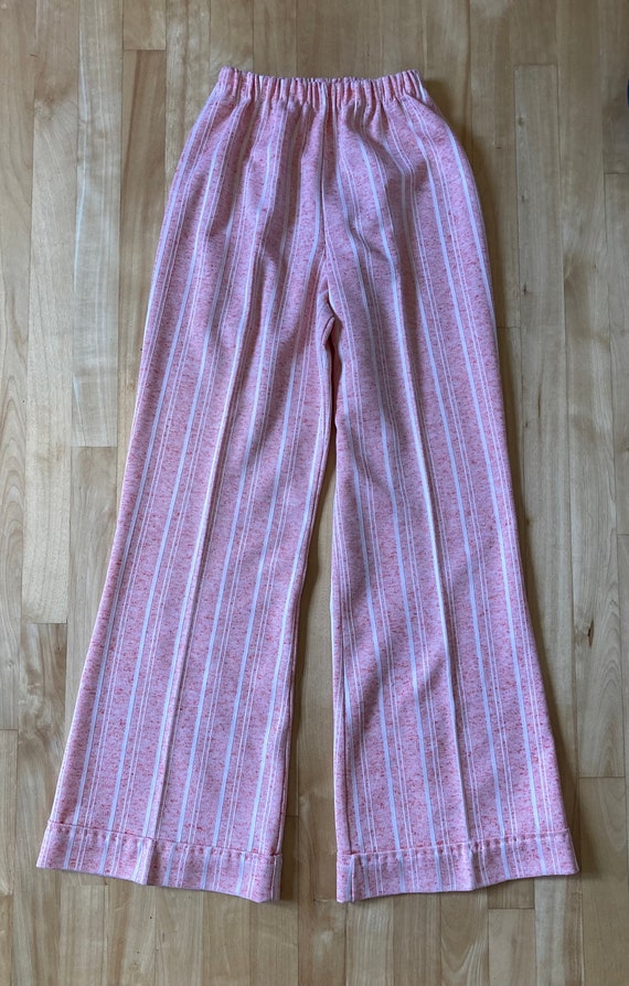 1970s Coral Striped Pantsuit - image 4