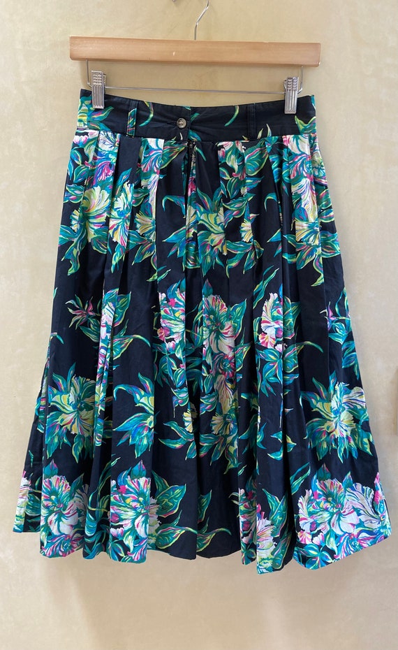 1990s Generra Linea Donna Full Tropical Print Skir