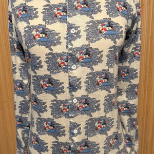 1970s Rare Saturdays in California Peanuts Print Button Front Shirt