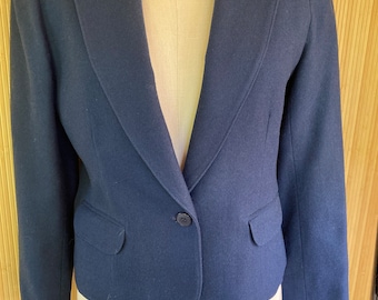 Vintage Pendleton Navy Cropped Blazer