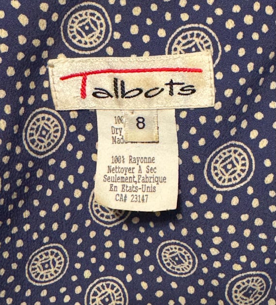 90s Talbots Circle & Dot Print Short-Sleeve Butto… - image 7