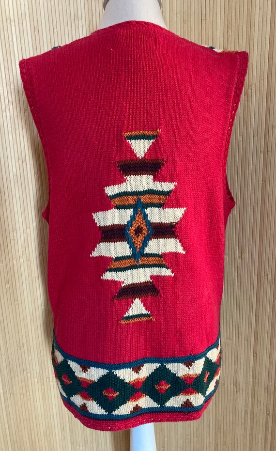 Knitting Needles Southwestern Patterned Sweater V… - image 2