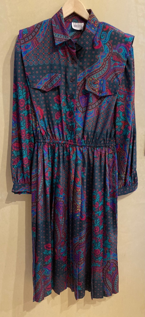 Leslie Fay Mixed Print Shirt Dress