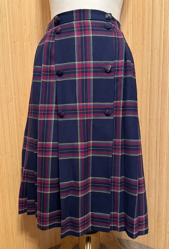Vintage ALJean Plaid Pleated Wrap Skirt