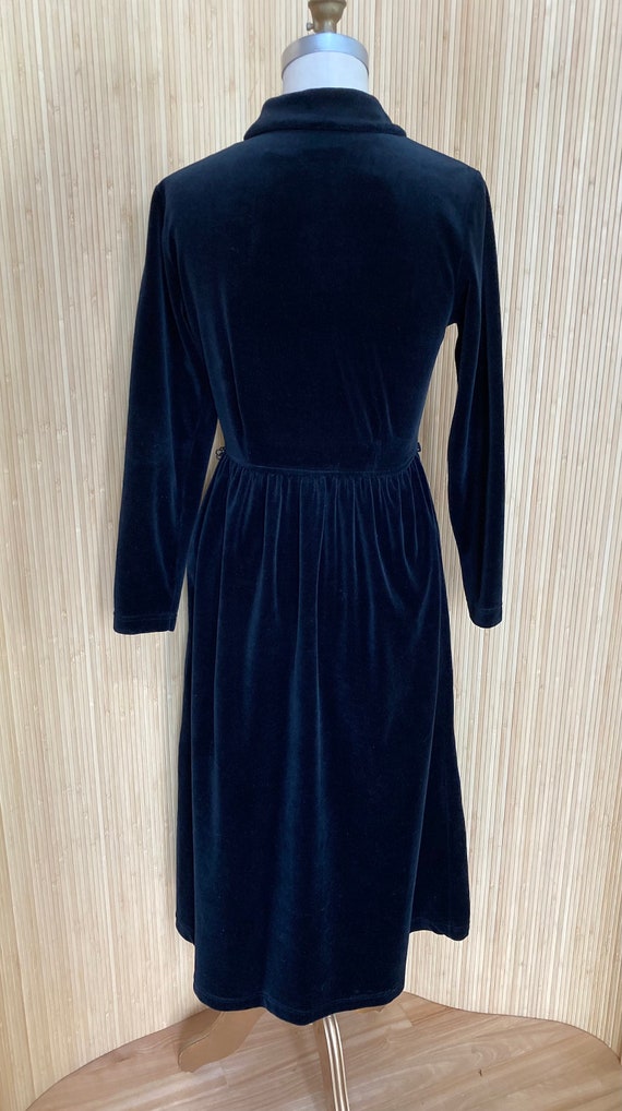 1980s Lizsport Black Velour Dress - image 4