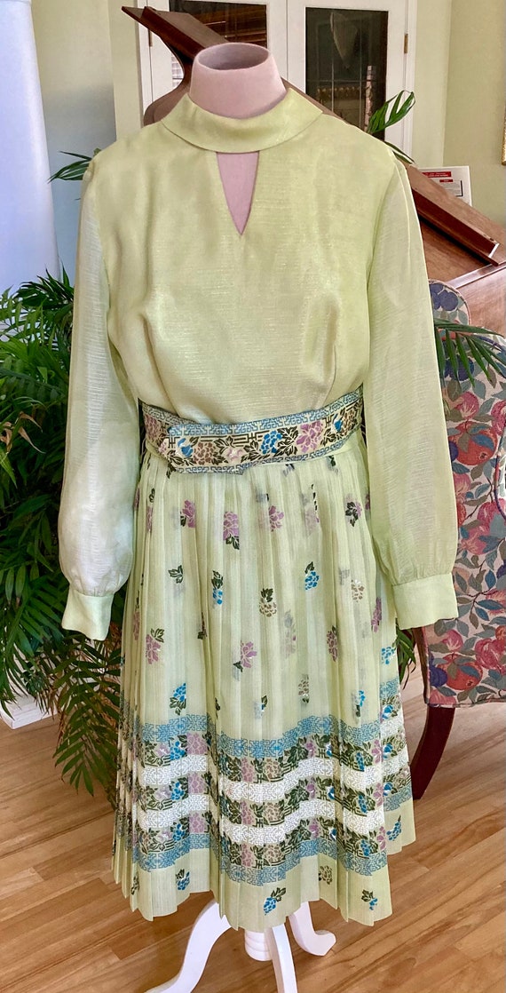 Gorgeous Alfred Shaheen Spring Green Dress