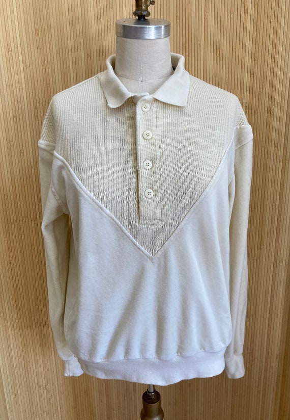 1980s Ivory Velour Top