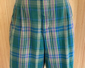 Bermuda scozzesi verde vintage Gap